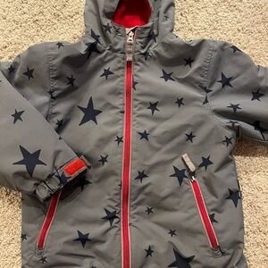 Hanna Andersson Gray Star Jacket with Red Accents